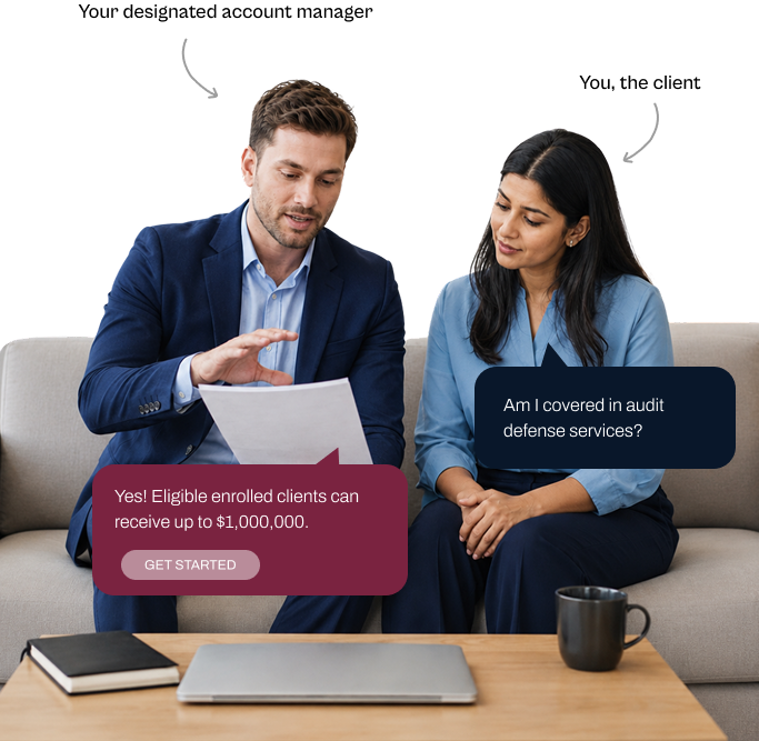 Account manager meeting with client
