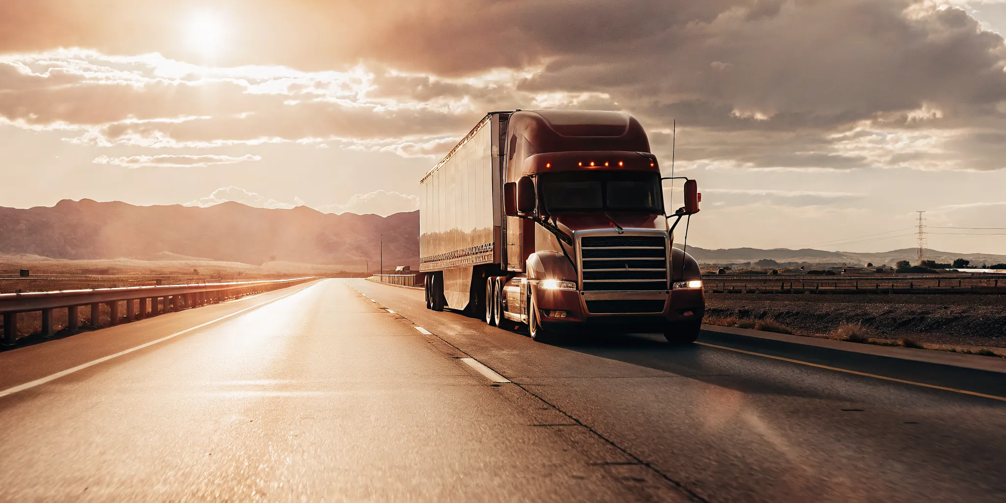 Semi-truck driving on an open highway, representing trucking industry tax deductions for owner-operators