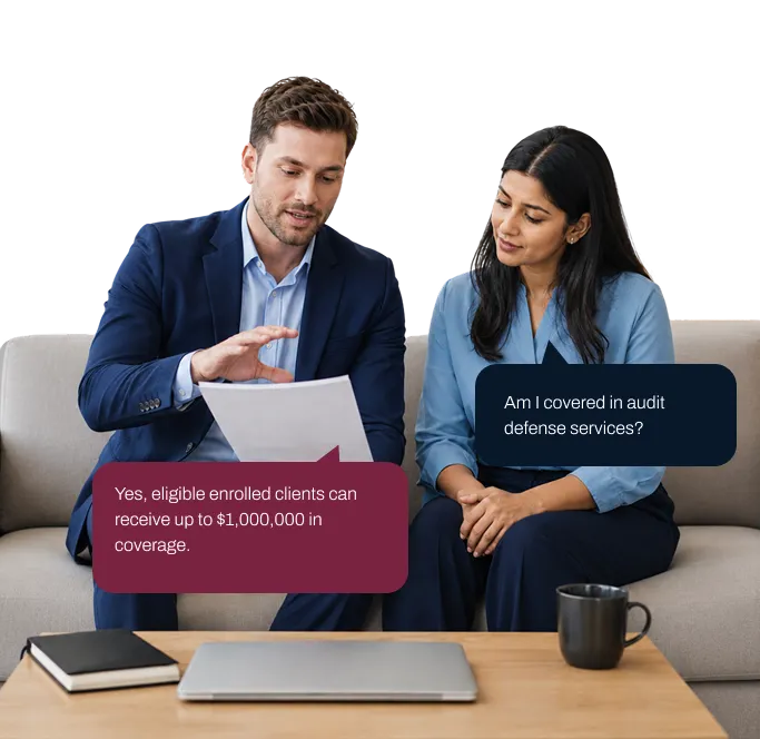 Account manager meeting with client