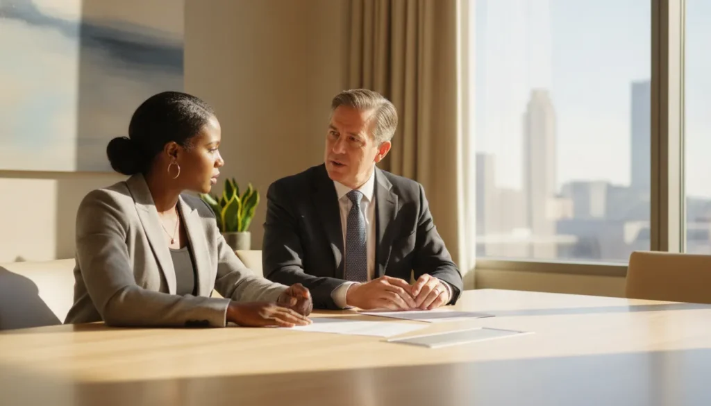 Tax accountant meeting with a growing business owner